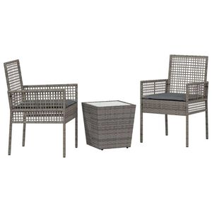 vidaXL Garten Bistro Set 3 pcs Grau Poly Rattan