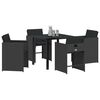 vidaXL Garten Essgruppe 5 pcs Schwarz Poly-Rattan