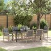 vidaXL Garten Essgruppe mit Kissen 7 pcs Beige Poly-Rattan