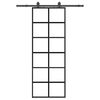 vidaXL Schiebet&uuml;r mit Beschlag Schwarz 76x205 cm ESG-Glas