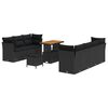 vidaXL Gartensofa-set 10 pcs Schwarz Poly-Rattan