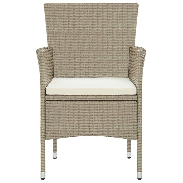 vidaXL 5-tlg. Garten-Essgruppe Poly Rattan Beige