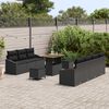 vidaXL Garten-Sofa-Set mit Kissen mit Speicher 10 pcs Schwarz