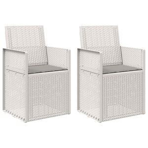 vidaXL Garten Esszimmerst&uuml;hle 2 pcs Wei&szlig; und Hellgrau PP