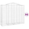vidaXL Gabionen mit Hochbogen 6 Stk. 200x50x160/180cm Verzinktes Eisen