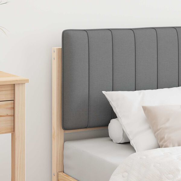 vidaXL Bettgestell mit gepolstertem Kopfteil Hellgrau 80 x 200 cm