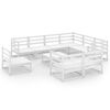 vidaXL 10-tlg. Garten-Lounge-Set Wei&szlig; Kiefer Massivholz