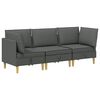 vidaXL Wohnzimmergarnitur mit Kissen 3 pcs Dunkelgrau Stoff