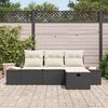 vidaXL Gartensofa-set mit Kissen 4 pcs Schwarz Poly-Rattan