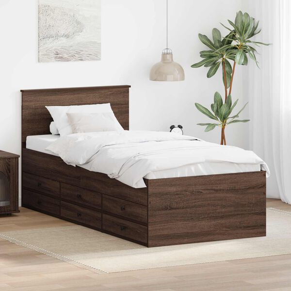 vidaXL Tagesbett Braun Eiche und Schwarz 100 x 200 cm Holzwerkstoff