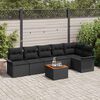 vidaXL Garten-Sofa-Set 7 pcs Schwarz Poly Rattan