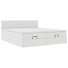 vidaXL Ottoman-Bett mit Matratzen Weiß 160x200 cm Kunstleder