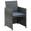 vidaXL 4-tlg. Garten-Lounge-Set mit Auflagen Poly Rattan Grau