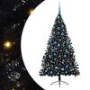 vidaXL K&uuml;nstlicher vorbeleuchteter Weihnachtsbaum Schwarz 180 cm PVC