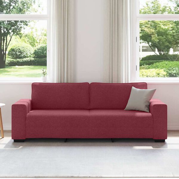 vidaXL 3-Sitzer-Sofa Weinrot 220x77x82 cm Stoff
