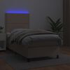 vidaXL Boxspringbett mit Matratze & LED Cappuccino-Braun 90x190cm