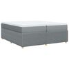 vidaXL Boxspringbett mit Matratze Hellgrau 200x200 cm Stoff