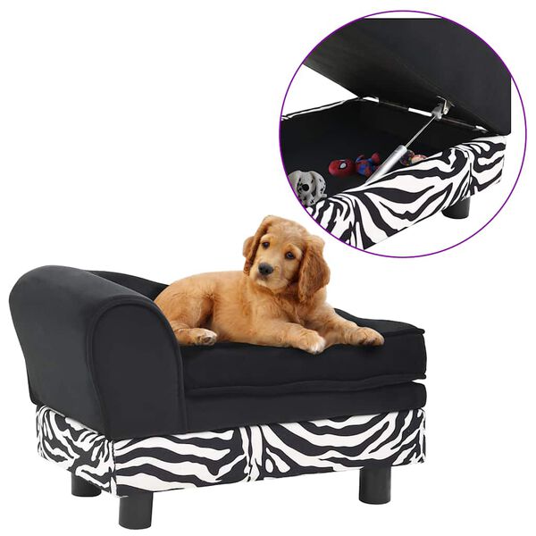 vidaXL Hundesofa Schwarz 57x34x36 cm Plüsch