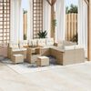vidaXL Gartensofa-set 13 pcs Beige Poly-Rattan