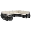 vidaXL Gartensofa-set 10 stk. Schwarz und Cremewei&szlig; Poly-Rattan