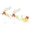 vidaXL Weihnachtsrentier mit Schlitten 3 stk. 72 LEDs Warmes Wei&szlig;