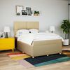 vidaXL Boxspringbett mit Matratze Creme 140x200 cm Stoff
