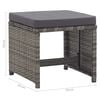 vidaXL Gartenhocker 2 Stk. mit Sitzkissen Poly Rattan Anthrazit