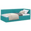 vidaXL Eckbettgestell T&uuml;rkis 90 x 200 cm Samt