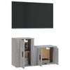 vidaXL 2-tlg. TV-Schrank-Set Grau Sonoma Holzwerkstoff