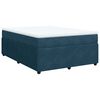 vidaXL Boxspringbett mit Matratze Dunkelblau 140x200 cm Samt