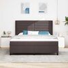 vidaXL Boxspringbett mit Matratze Dunkelbraun 200 x 180 cm Stoff