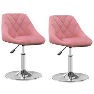 vidaXL Esszimmerst&uuml;hle 2 Stk. Drehbar Rosa Samt