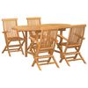 vidaXL Garten Essgruppe 5 Stk. Braun Massivholz Teak