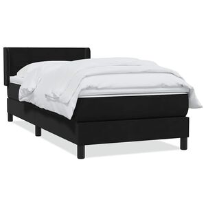 vidaXL Boxspringbett mit Matratze Schwarz 80x220 cm Samt