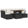 vidaXL Gartensofa-set 7 stk. Schwarz 100 x 55 x 73 cm Poly-Rattan