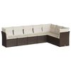 vidaXL 7-tlg. Garten-Sofagarnitur mit Kissen Braun Poly Rattan