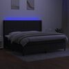 vidaXL Boxspringbett mit Matratze & LED Schwarz 200x200 cm Stoff