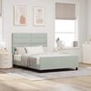 vidaXL Boxspringbett mit Kopfteil Hellgrau 160 x 200 cm Samt