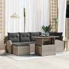 vidaXL Garten-Sofa-Set mit Speicher 7 pcs Grau Poly Rattan