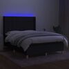vidaXL Boxspringbett mit Matratze & LED Schwarz 140x190 cm Stoff