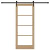 vidaXL Schiebet&uuml;r ORKDAL Natur 83 x 202 cm Massivholz Kiefer und Glas
