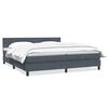 vidaXL Boxspringbett mit Matratze Dunkelgrau 200x210 cm Samt