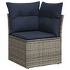 vidaXL 10-teiliges Gartensofa-Set mit Kissen, grau, Polyrattan