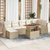 vidaXL Garten-Sofa-Set mit Speicher 8 pcs Beige Poly Rattan