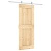 vidaXL Schiebet&uuml;r Nat&uuml;rlich und Wei&szlig; 80 x 210 cm Massivkiefer