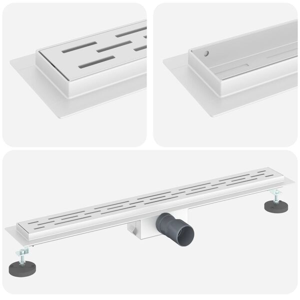 vidaXL Duschabfluss mit Liniendesign Silber 80 cm Edelstahl 304