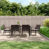 vidaXL 7-tlg. Garten-Essgruppe mit Kissen Poly Rattan und Stahl