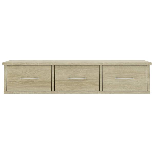 vidaXL Wand-Schubladenregal Sonoma-Eiche 88x26x18,5 cm Holzwerkstoff