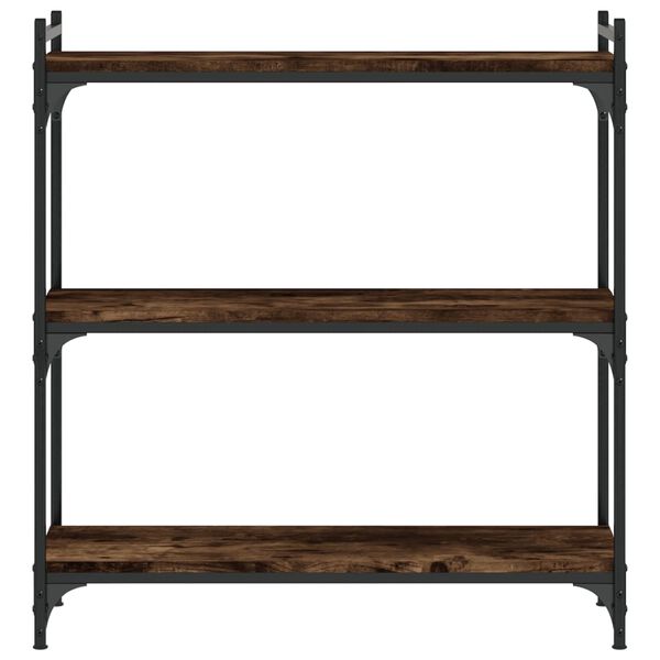 vidaXL B&uuml;cherregal 3 B&ouml;den R&auml;uchereiche 80x30x86 cm Holzwerkstoff