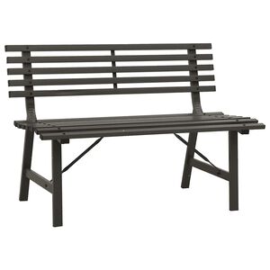 vidaXL Gartenbank 110 cm Stahl Schwarz